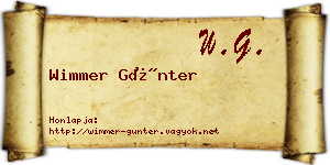 Wimmer Günter névjegykártya